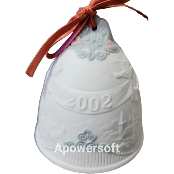 Lladró Other - 2002 Lladro White Ceramic Bell with Red Ribbon